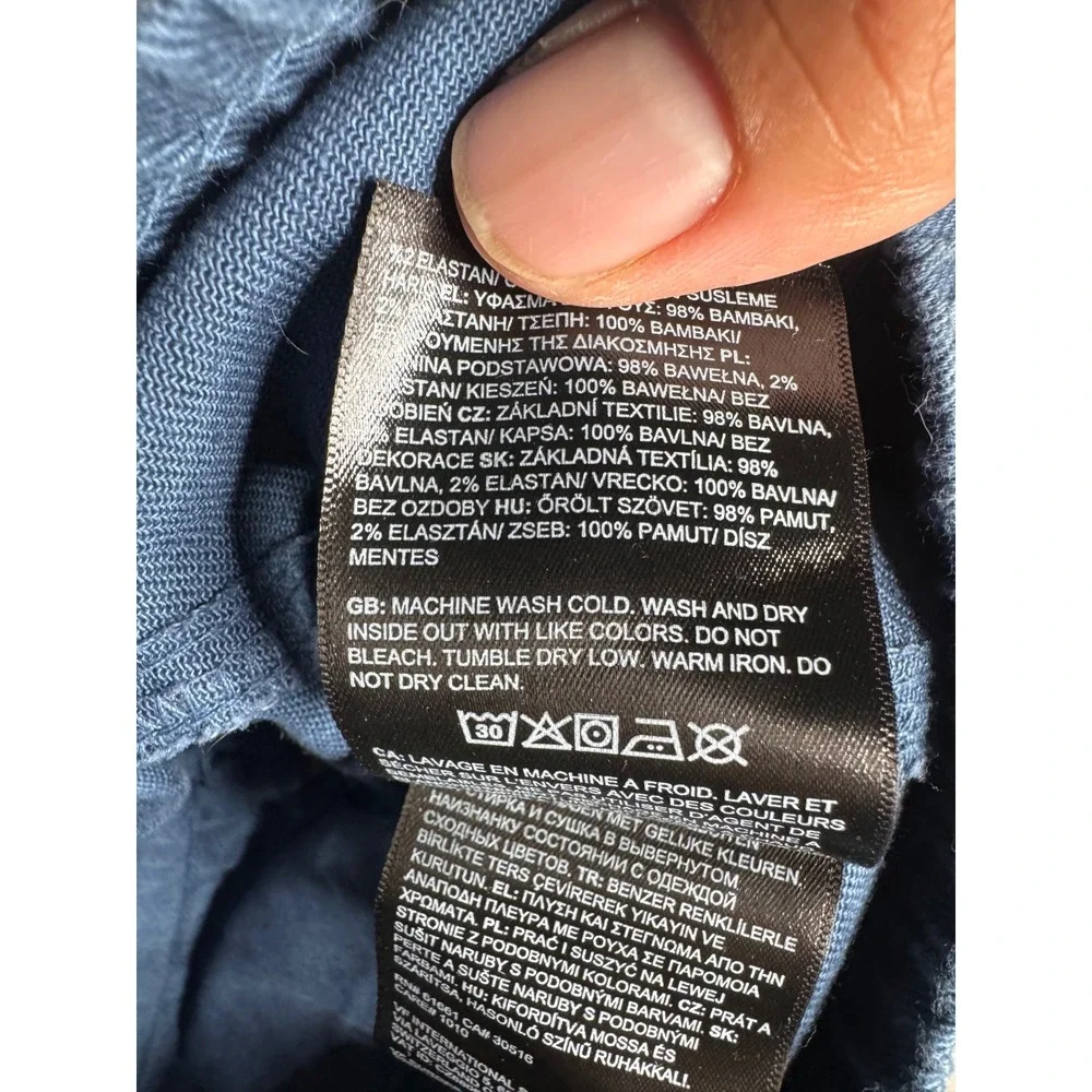 The North Face Mens Blue Elastic Waist Cargo Pull On Pants Small 8069